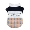 Dog Clothes 2 Color Summer Plaid Pattern Checkered Collar Polo Shirt Pet Vest T-shirt Designer Dog Clothes Fashion Clothing