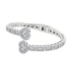 Fashion Hip Hop Love Spring Buckle Bracelet Bracelet Diamond Trendy Shining White Stone Luxury Couple de couple