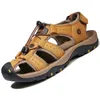 Skórzane sandały dla mężczyzn Summer Outdoor Buty plażowe Casual Turing Mens Platform