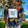 Camisas casuales para hombres 2024 Hawaiian Surfing Impresión Camisa de manga corta Botón Top con ropa de vacaciones