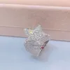 GRA المصمم مجوهرات مخصصة مصنوعة VVS Moissanite Diamond Hip Hop David Ring