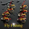 Accessoires Sougayilang 32pcs / 40/44pcs Trout Nymphe Fly Fishing Lere Kit Dry Wet Flies Nymphes Ice Fishing Lures Appâts artificiels avec boîte