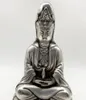 Decoratieve beeldjes archize witte koper zitten lotus guanyin boeddha ambachten standbeeld