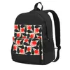 Backpack Orla Kiely Multi -Stem Red Mochilas de grande capacidade Bolsa estudantil Bolsa de ombro de ombro Laptop Rucksack Viagem casual