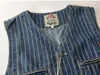 Chalecos para hombres American casual retro denim chaleco azul de algodón lavado de algodón vertical hebilla angustiada back gentleman camisole vintage