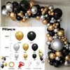 Party Decoration Black Gold Silver Balloon Garland Arch Kit 141Pcs Latex For Wedding Birthday Anniversal Celebration Indoor Decor