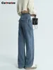 Jeans femminile cotvotee high waist for women 2024 pantaloni cargo coulianti streetwear vintage giri dritti gamba larga y2k