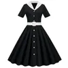 Casual Dresses Elegant Vintage Hepburn Style Party Dress Women Summer Retro 50s 60s Swing Pin Up Rockabilly Robe Vestidos