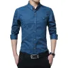 Hemden heißer Verkauf neuer Mode Casual Men Shirt Langarm Jacquard Weave Slim Fit Hemd Männer Baumwolle Herren Hemd Hemden Männer Kleidung 5xl