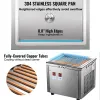 Makers VEVOR 280W Commercial Fried Ice Cream Roll Machine 24 x 28 cm Single Square Pan Stainless Steel Home Ice Cream Porridge Maker