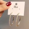 Other 2021 new fashion exaggerated style shiny crystal Rhine womens Big Round Earrings exquisite luxury womens Earrings Jewelry Gift 240419