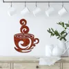 Figurines décoratines Retro Metal Coffee Cup Wall Art Decal Gift for Lovers Reusable Decor School Office Home Door