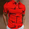 Fashion Mens polo 3d Ligne Thin Stripe Tshirt Top Top Summer Soue à manches colorées Tee Tee Vêtements mâles décontractés 240418