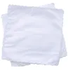 Cotton handkerchiefs White handkerchief with serrated edges European and American white burp cloth can DIY handmade graffiti embroidered LT936