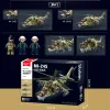 Blocs 2024 SLUBAN WW2 Military Russia Air Arme MI24 Attaque Helicopters Hind Model Building Building Building Building Classics Fighter Bricks Plane Toy