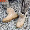 Scarpe da passeggio inverno autunno stivali militari di qualità speciale tattico da combattimento tattico caviglia barche dell'esercito in pelle neve