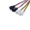 Ny 1st/Lot Computer Cooling Fan Power Cables 4Pin Molex till 3Pin Fan Power Cable Adapter Connector 12V/2/5V/2 för CPU PC Case Fan för