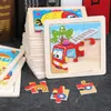 3D -Rätsel 11cm/4.33in Kinder Holz Jigsaw Puzzle Spiele Cartoon Tierfahrzeugmuster Kinder Montessori Bildungsspielzeug 240419