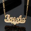 Necklaces Customized Double Name Hip Hop Letter Necklace Name Gothic Double Plated Name Necklace Old English Piercing Carving Pendants