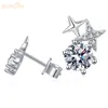 Boucles d'oreilles JECICCON 925 STERLING Silver Moissanite pour les femmes 1 carat D Couleur simple à 6 griffes de style coréen