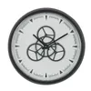 壁時計20 "ギアセンターモノクロクロックメタルラウンドブラックホワイトアナログ8.35 lbs 19.75x19.75x3.25鉄ポリエチレンギア様