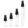 Garrafas de armazenamento 5pc 2/3/5/10ml Reabilitável Bomba Pressione Óleos de vidro de vidro odores de armador líquido Perfume Atomizador Viagem