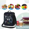 Bolsas Gamer de juego de videojuegos Juega para juegos Bolso de almuerzo con aislamiento Tote bolso de bolsillo de alimentos bolsas para enfriadores para la oficina de trabajo escolar de la playa