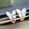 Designer Sells Van Van Butterfly Ear Pat Oreads Ored Gold Gold Plated 18K Rose Beimu High Grade Accessoires pour femmes bijoux