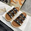 Fashion Slippers Women Designer Sandals Womens Slipper Mens Metal Buckle Casual Loafers Shoes Outdoor Beach Slides Flat Slippers Bottom With Genuine Leather 35-41