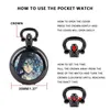 Pocket Watches Anime Vintage Watch Attack Tian Glass Dome Quartz Fob Chain Relógio Colar de pendente para homens Presente de mulheres