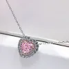 Collane Oevas 100% 925 Sterling Silver 7*7mm Poscia rosa giallo a pendente a pendente a diamante ad alto diamante per donne scintillanti gioielli