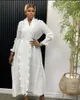 Vêtements ethniques Femmes Eid Musulman Robe Ruffles Sleeve Dubai Abayas Robes solides