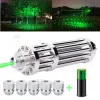 Scopes Green Laser Light Pointer High Power Burning puissant Laserpointer réglable Focus Lazer Device Lampe de poche pour la chasse à l'équitation