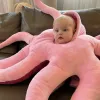Poupées dessin animé octopus oreiller en peluche jouet câlin accessoires d'aquarium de sommeil