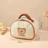 Bags Lunch Bag Leather Bear Kids Large Capacity Bento Pouch for Children Thermal Insulated Cooler With Tableware Cup Tote Picnic Box