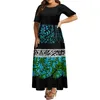 Werkjurken Custom Tapa Design Polynesische halve mouw Maxi Dress Tonga Tribal Long Ladies Plus Size Vrouwen Kleding Vestidos Para Mujer