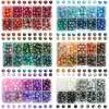 Armbänder 200pcs/Box 8mm Armbänder Stein farbenfrohe Perlen gemischtes Glas Riss Runde Perlen für Schmuck Make DIY Charms Armband Halskette