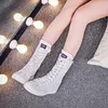 Casual Shoes Cuddlyiipanda Spring Bakre dragkedja Canvas 20cm Hög Top Women's Vulcanize Plus Size 41 42 43 Ladies Fashion Sneakers