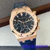 AP Wist Watch Chronograph Mens Royal Oak Series 26240or Black Face 18K Rose Gold Mens Automatic Mechanical Watch