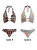 Leopard Print Reversible Women Fashion Bikini Split Halfter Badeanzug Deep V Sexy Beach Drape Deck Deck Design Sommer 2024