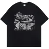 Vintage gotycka wierzchołkowa mise T-shirt Harajuku Hip Hop Tops Estetyczny graficzny graficzny druk Y2K odzież streetwear Modna Koreańska koszulka 240421