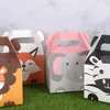 Confezione regalo box box per la festa di compleanno per bambini 5 pezzi di elefante animale leone cane zebra orso borse per la doccia per bambini rifornimenti