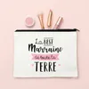 Kosmetische Taschen b Godmutter Französisch Print Make -up Reisen Toilettenartikel Organizerinnen Frauen Wäsche Aufbewahrung Beutel Frauen Fall Marraine Geschenke