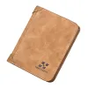 Wallets Retro Pu Leather Men's Wallet, High Quality Soft Leather Small Wallet, Thin Solid Color Jacket