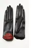 Sexy red lips personality women039s leather gloves Warm sheepskin women039s gloves black drive winter7360885