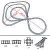 Bloqueia os trens da cidade à esquerda e à direita Pontos de interruptor flexível Railway Rails Rails bifurcou o brinquedo de bloco de construção reto curvado