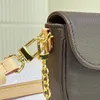 Ivy Handbag Michael Kadar Purse Crossbody Bag Old Flower Letters borttagbar remkedja Interiör Pocket Pocket Gold Hardware Women Flap Shoulder Påsar