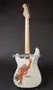 Custom Shop Charleys Rene Martinez SRV Pearl White Electric Guitar Special Lipstick Pickups Hula Girl decal on back Rosewood Fingerboard Dot Inlay Hard Tail