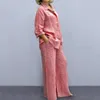 1 Set Shirt Pants Suit Two-Piece Ladies Casual Women Summer Beach Leisure Outfits 240420