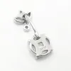 Anel de umbigo de jóias 14g de umbigo para mulheres meninas 925 Sterling Silver CZ Anel de anel de brebell Piercing Body Piercing